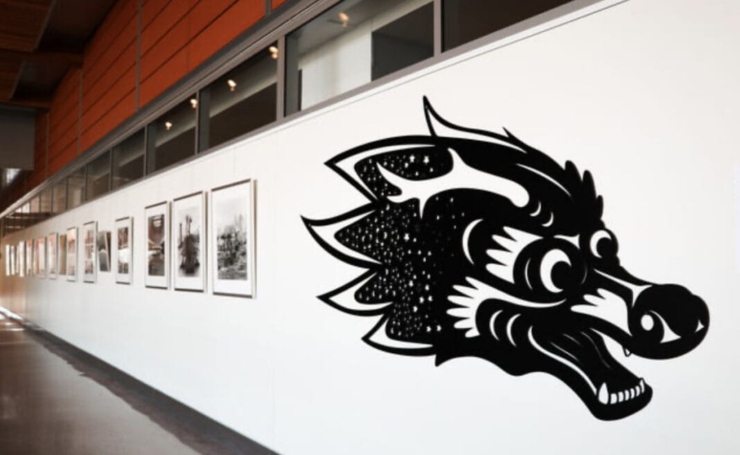 Bellevue City Hall Displays Light Rail Art for Link 2 Opening